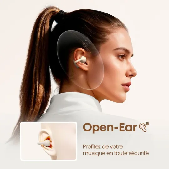 AirSoul Mix porté – Écouteurs Clip-On Open-Ear pour le sport – Langsdom